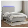 Image de Boxspring met matras en LED stof lichtgrijs 140x190 cm3135269