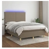 Image de Boxspring met matras en LED stof taupe 140x190 cm3135273