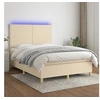 Image de Boxspring met matras en LED stof cràmekleurig 140x190 cm3135274