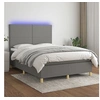 Image de Boxspring met matras en LED stof donkergrijs 140x200 cm3135278