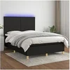 Image de Boxspring met matras en LED stof zwart 140x200 cm3135279