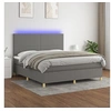 Image de Boxspring met matras en LED stof donkergrijs 160x200 cm3135286