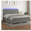 Image de Boxspring met matras en LED stof donkergrijs 200x200 cm3135302