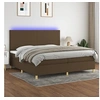 Image de Boxspring met matras en LED stof donkerbruin 200x200 cm3135304
