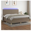 Image de Boxspring met matras en LED stof taupe 200x200 cm3135305