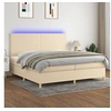 Image de Boxspring met matras en LED stof cràmekleurig 200x200 cm3135306