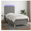 Image de Boxspring met matras en LED stof donkergrijs 90x190 cm3135318
