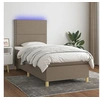 Image de Boxspring met matras en LED stof taupe 90x190 cm3135321