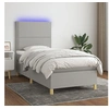 Image de Boxspring met matras en LED stof lichtgrijs 90x200 cm3135325