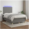 Image de Boxspring met matras en LED stof donkergrijs 120x200 cm3135342