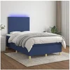 Image de Boxspring met matras en LED stof blauw 120x200 cm3135347