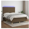 Image de Boxspring met matras en LED stof donkerbruin 140x190 cm3135352