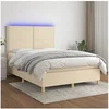 Image de Boxspring met matras en LED stof cràmekleurig 140x190 cm3135354
