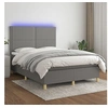 Image de Boxspring met matras en LED stof donkergrijs 140x200 cm3135358