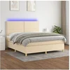 Image de Boxspring met matras en LED stof cràmekleurig 180x200 cm3135378