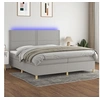 Image de Boxspring met matras en LED stof lichtgrijs 200x200 cm3135381