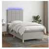 Image de Boxspring met matras en LED stof lichtgrijs 80x200 cm3135389