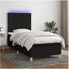 Image de Boxspring met matras en LED stof zwart 80x200 cm3135391