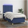 Image de Boxspring met matras en LED stof blauw 90x190 cm3135403