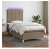 Image de Boxspring met matras en LED stof taupe 100x200 cm3135417