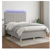 Image de Boxspring met matras en LED stof lichtgrijs 140x190 cm3135429