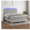 Image de Boxspring met matras en LED stof lichtgrijs 160x200 cm3135445