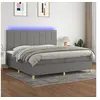 Image de Boxspring met matras en LED stof donkergrijs 200x200 cm3135462