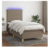 Image de Boxspring met matras en LED stof taupe 80x200 cm3135473