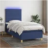 Image de Boxspring met matras en LED stof blauw 80x200 cm3135475