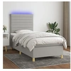 Image de Boxspring met matras en LED stof lichtgrijs 90x200 cm3135485