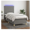 Image de Boxspring met matras en LED stof donkergrijs 90x200 cm3135486