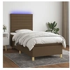 Image de Boxspring met matras en LED stof donkerbruin 100x200 cm3135496
