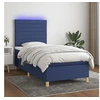 Image de Boxspring met matras en LED stof blauw 100x200 cm3135499