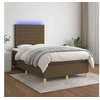 Image de Boxspring met matras en LED stof donkerbruin 120x200 cm3135504
