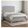 Image de Boxspring met matras en LED stof lichtgrijs 140x190 cm3135509