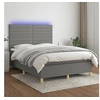Image de Boxspring met matras en LED stof donkergrijs 140x200 cm3135518
