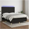 Image de Boxspring met matras en LED stof zwart 140x200 cm3135519