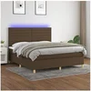 Image de Boxspring met matras en LED stof donkerbruin 160x200 cm3135528