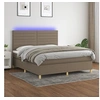 Image de Boxspring met matras en LED stof taupe 160x200 cm3135529