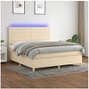 Image de Boxspring met matras en LED stof cràmekleurig 160x200 cm3135530