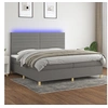 Image de Boxspring met matras en LED stof donkergrijs 200x200 cm3135542