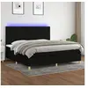Image de Boxspring met matras en LED stof zwart 200x200 cm3135543