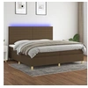 Image de Boxspring met matras en LED stof donkerbruin 200x200 cm3135544