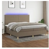 Image de Boxspring met matras en LED stof taupe 200x200 cm3135545