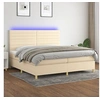Image de Boxspring met matras en LED stof cràmekleurig 200x200 cm3135546