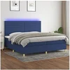 Image de Boxspring met matras en LED stof blauw 200x200 cm3135547