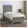 Image de Boxspring met matras en LED stof donkergrijs 90x190 cm3135558