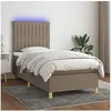Image de Boxspring met matras en LED stof taupe 90x190 cm3135561