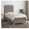 Image de Boxspring met matras en LED stof taupe 80x200 cm3135569