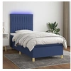 Image de Boxspring met matras en LED stof blauw 90x200 cm3135571
